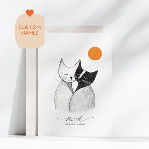 Carte imprimable personnalisée pour petit ami, carte pour elle, carte pour mari, carte pour femme, carte d'anniversaire, carte de Saint-Valentin, carte de chat pour un être cher
