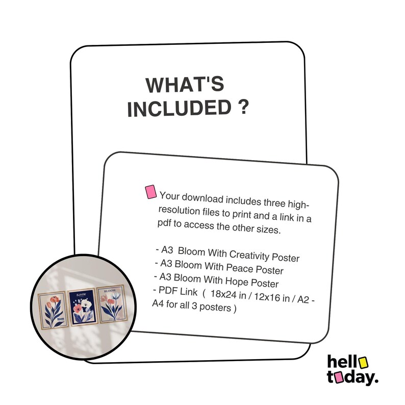 Motivational Floral Wall Art Set 3 Printables for Your Home Decor