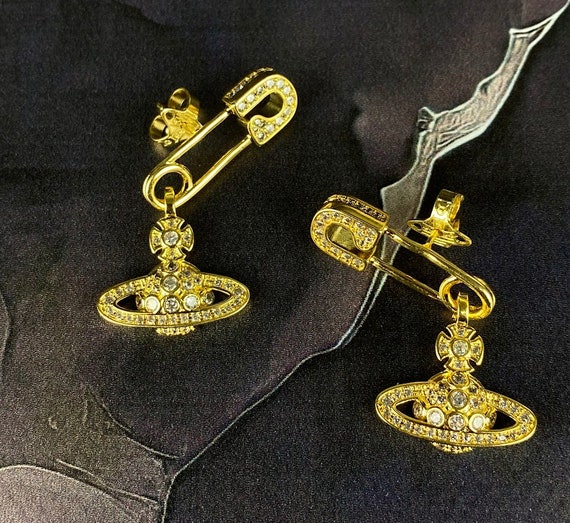 Vintage Vivienne Westwood Drop Earrings Gold - image 1