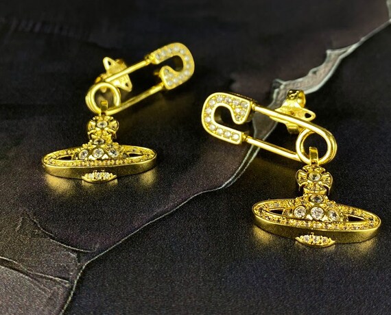 Vintage Vivienne Westwood Drop Earrings Gold - image 2