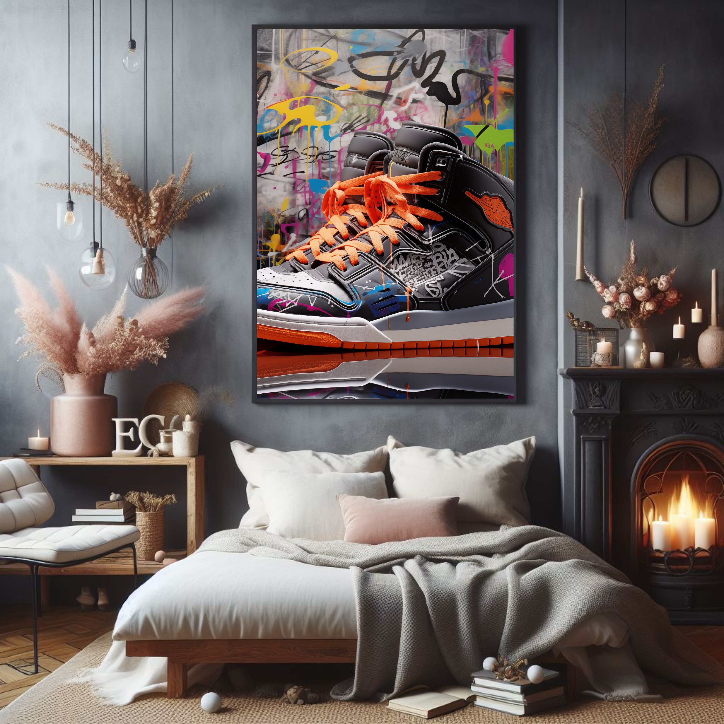 Women's Heartbeat Graffiti Canvas Sneakers