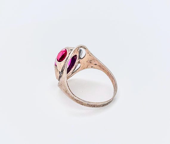 Soviet  Silver Ring with Red Ruby . Branded Star … - image 10