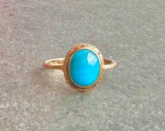 Vintage silver ring ussr 875 with turquoise size 17.