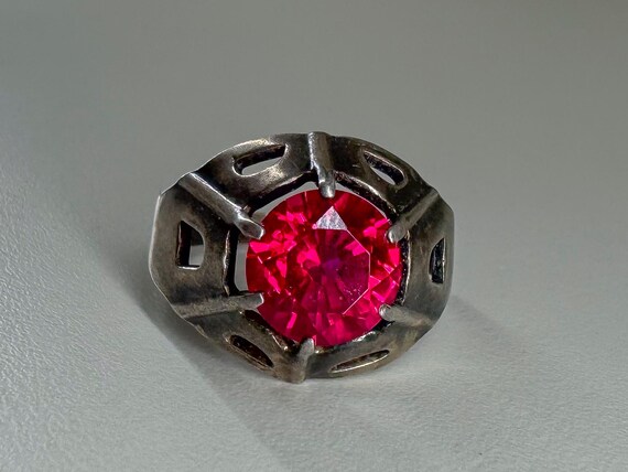 Soviet vintage silver ring with red ruby ussr.Sil… - image 6