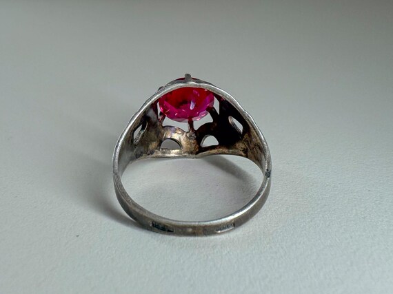 Soviet vintage silver ring with red ruby ussr.Sil… - image 8