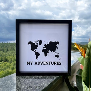 Personalized Wooden Travel Memory Box: World Map Adventure Keepsake