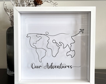 Travel Memory Box | Personalized Wooden Keepsake | Gift for Travelers