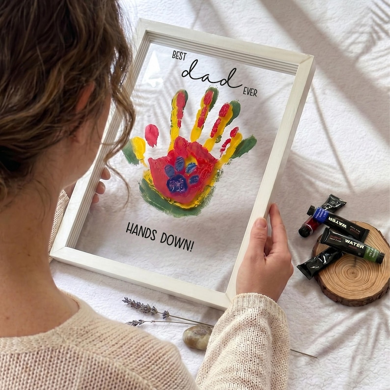 Handprint Mix Family Handprint Art Kit, DIY Keepsake Gift, Wooden Frame - Etsy