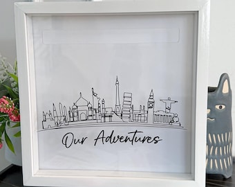Travel Memory Box | Personalized Wooden Keepsake | Couple Adventure Gifts.