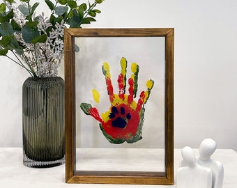 thumbnail image 2 of Family Handprint Kit With Non-Toxic Paints - DIY Keepsake Frame For New Parents & Grandparents 2 of 4