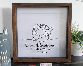Gift for Travelers, Ticket Memory Shadow Box, Travel Collector Keepsake Display