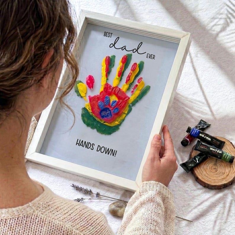 Handprint Mix Family Handprint Art Kit, DIY Wooden Frame Keepsake, New Parent Gift - Etsy