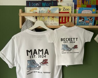 Camisetas a juego personalizables (estilo Converse) Niño