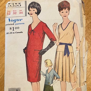 1960s Vogue one piece dress pattern, sz 12