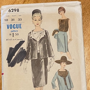 Modèle de costume des années 60, taille 10, B31, H33