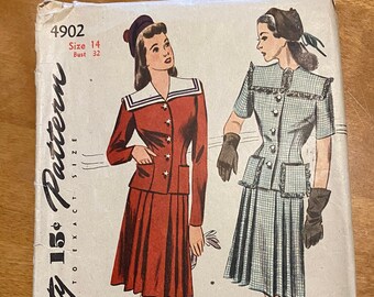 1940s Simplicity suit pattern, sz 14