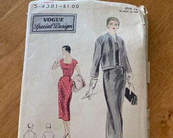 Patron De Couture Vogue Vintage 1957 - Manteau & Robe, Taille 34 POUCES (B34ins) - Neuf, Non Découpé