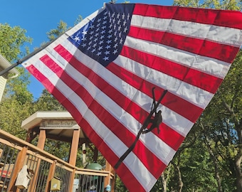 Patriotic Lineman Flag | US American Flag Utility Worker Gift | Lineman Retirement Present | Lineman Wife Apprentice Graduation Banner