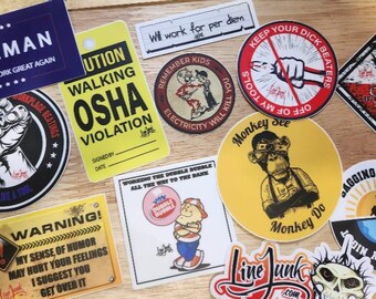 Lineman Sticker Pack, Hard Hat Decals for Linemen, Electrician Utility Gift, Funny Work Stickers for Tool Box, Weatherproof Vinyl Decals
