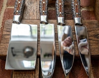 Handsmidda specialdesignade köksknivknivar | Hantverkskockknivar med unika texturerade handtag | Present till henne