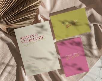 Bright Wedding Invitation | Bold Wedding Invite | Fun Wedding Invite | Modern Wedding Invitations | Spring