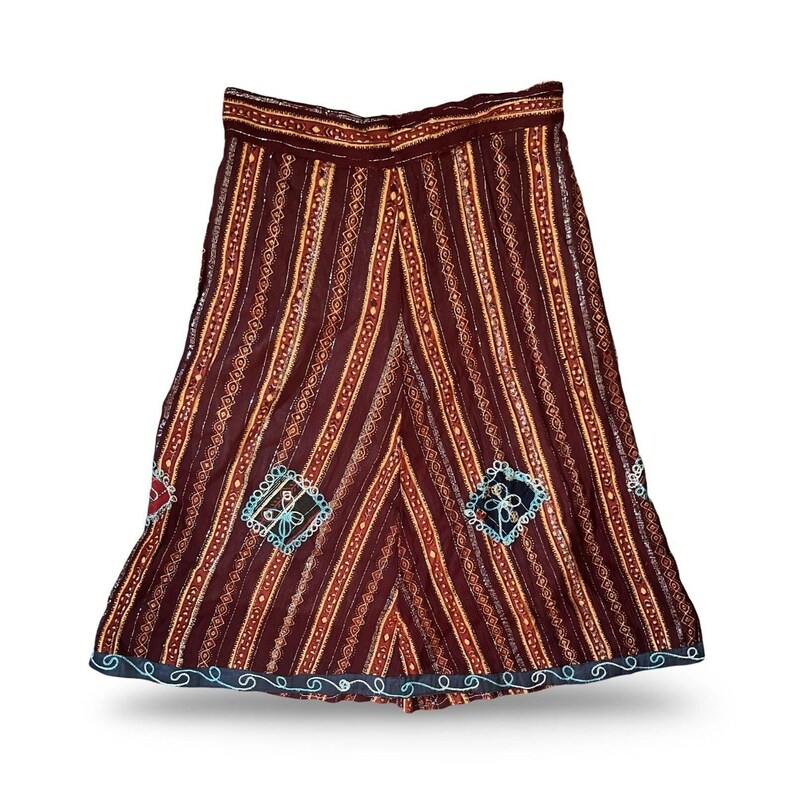 Kathmandu Nepal Embroidered Maxi Skirt Whimsigoth Festival Fairy Boho Size Large image 2