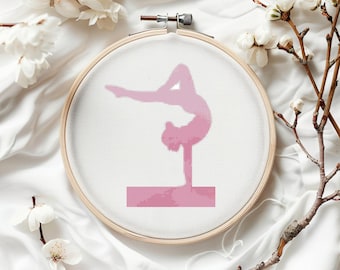 Schema per punto croce di ginnastica, danza e verticale - Download digitale in PDF