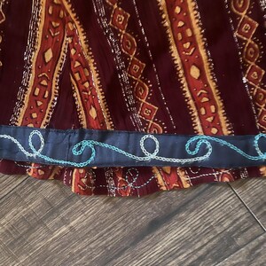 Kathmandu Nepal Embroidered Maxi Skirt Whimsigoth Festival Fairy Boho Size Large image 6