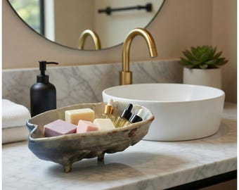 Vintage Ceramic Bathtub Claw Tub Planter Trinket Soap Dish Holder