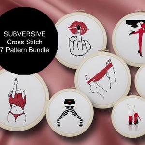 Seven Pattern BUNDLE - Subversive Women Female Cross Stitch Patterns - PDF Digital Download