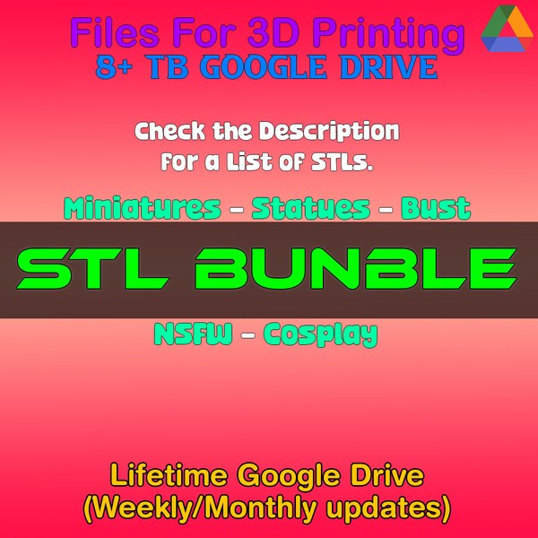 8TB STL Pack - Miniatures, Statues, Bust, & Much More! / Check Description / Request Accepted / Lifetime Google Drive Access