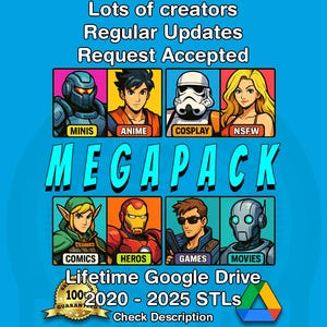 STL Megapack – | Fantasy & Sci‑Fi Tabletop Minis, Terrain, Cosplay Props | Instant Download, Lifetime Updates