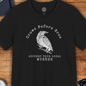 Crow Before Bros Tee, Women Halloween Shirt, Murder of Crows, Vintage Raven Tshirt, Unique Gift