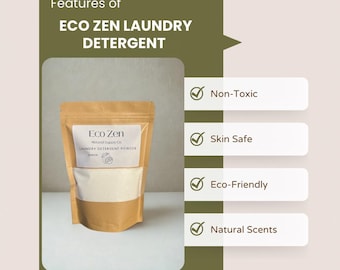 All Natural Eco Friendly Laundry Powder Detergent - Chemical/Dye/Fragrance Free