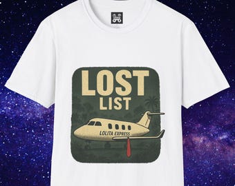 Camiseta engraçada com paródia da "Lista Perdida": Camiseta com estampa de humor político