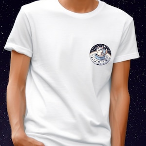 Cat Shirts | Funny Cat Shirts | Cartoon Moon Cat Litter Box | Pets | Space | Universe | Unisex - Men & Women's Short Sleeve Pocket T-Shirt