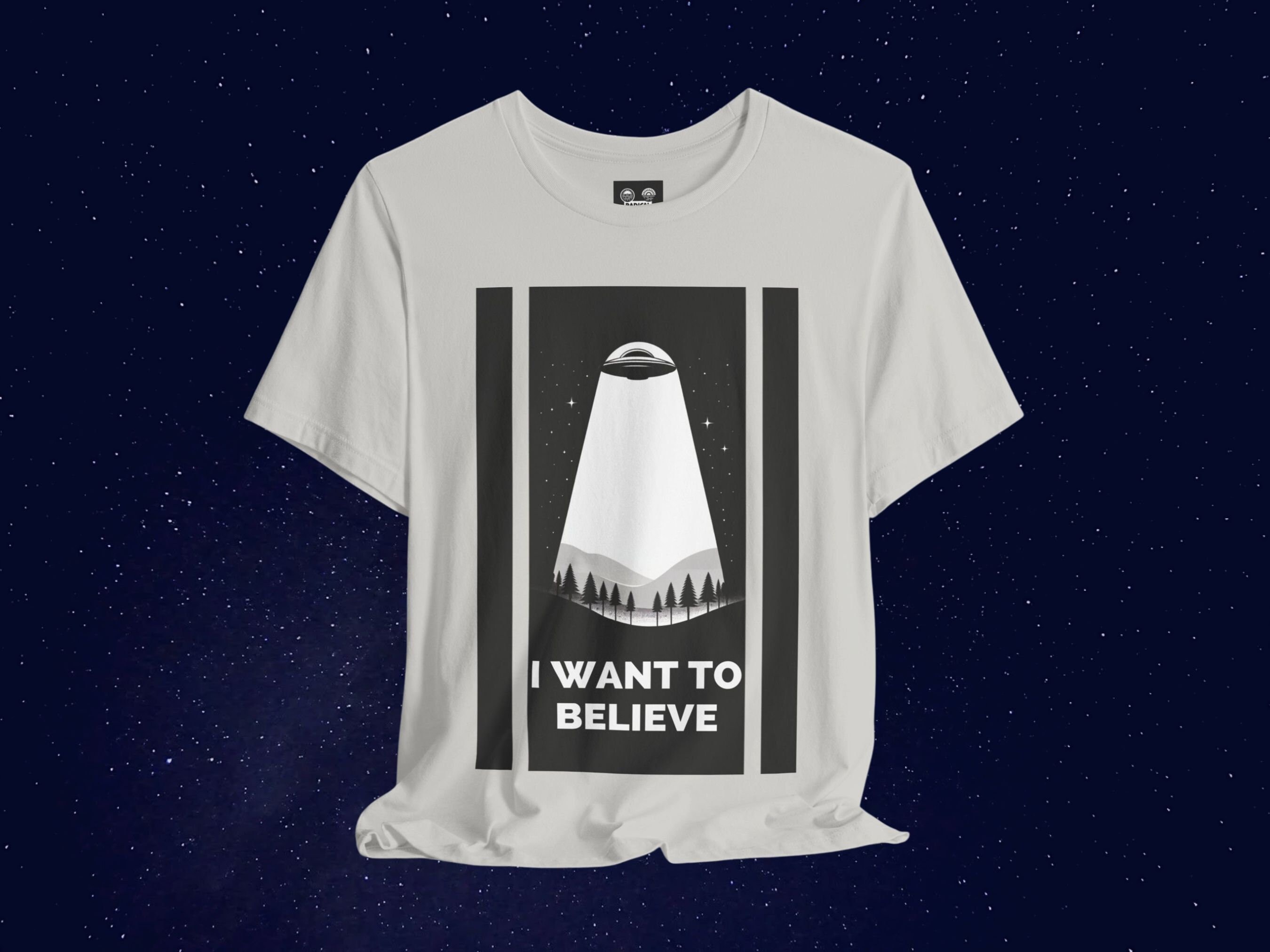T-shirt 'I Want To Believe' X-Files - Design UFO, Coton, Unisexe, Marque Gildan