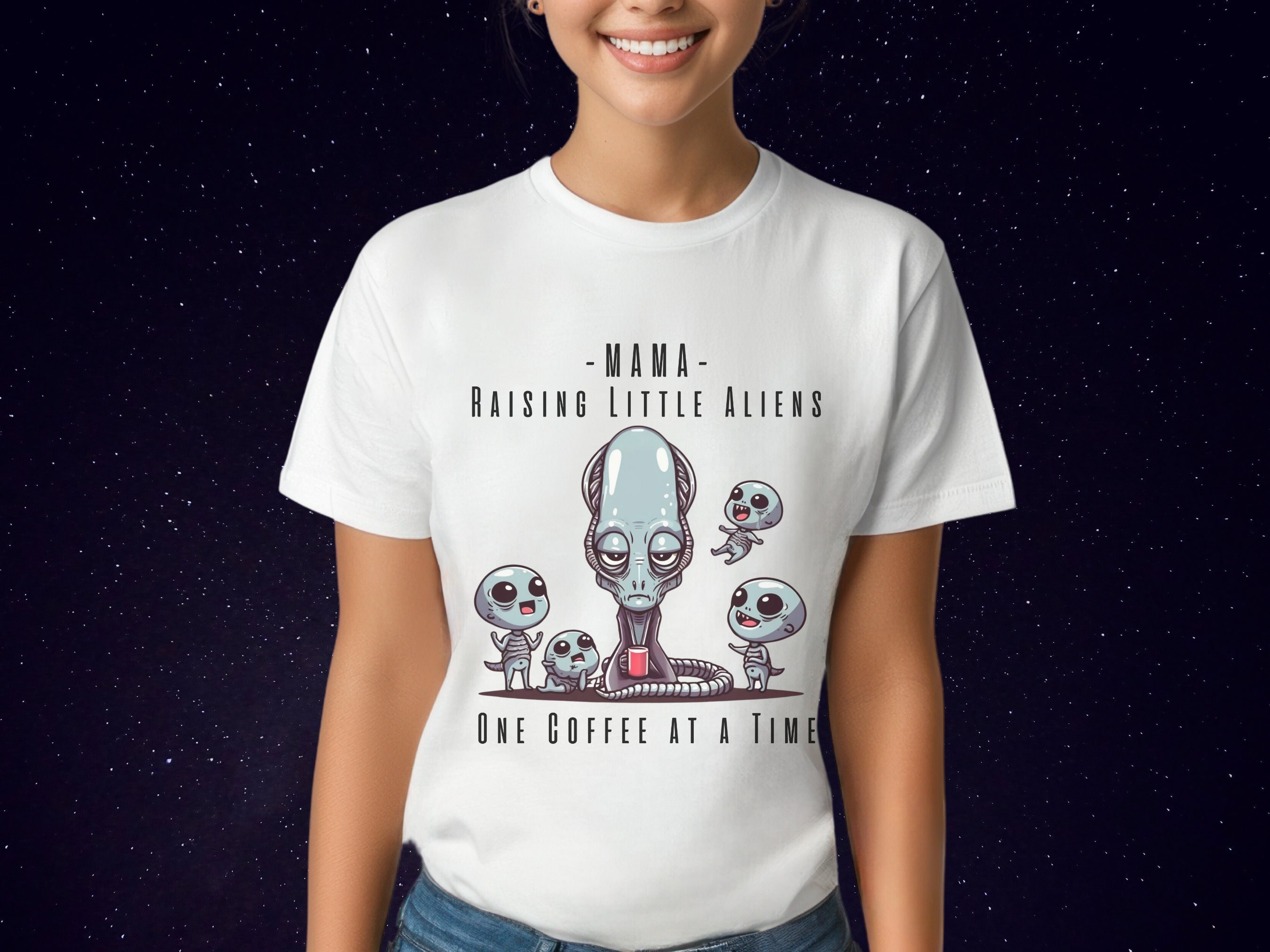 Custom Mother's Day Shirt - Cute Alien Mom Graphic Tee - Funny Mom