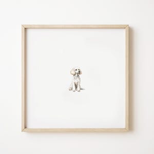 White Poodle Art Print, Digital Dog Wall Decor, Watercolor Painting, Standard Poodle