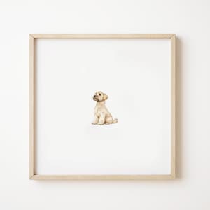 Wheaten Terrier Art Print, Digital Dog Wall Decor, Watercolor Painting