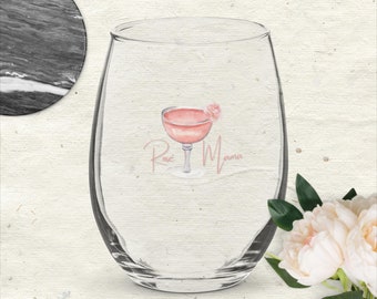 Stemless Wine Glass: Rosé Mama, Mother's Day Gift