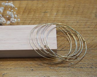 Gold-plated stainless steel weekly bangle bracelets