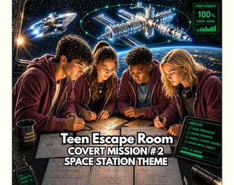 Teen Printable Escape Room, Spy Mission Logic Challenge, Classroom Team Building STEM, 60 Minute Problem Solving Game, Space Station Orbit