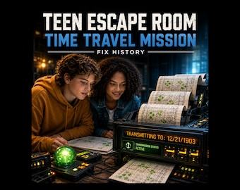 Teen Escape Room Game, 1 hour Logic Challenge, Mission for Party or Classroom, Fix Time Travel Corruption, Group or Solo Play, Printable