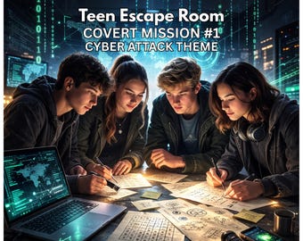 Teen Escape Room Printable Game, Covert Spy Mission Birthday Party Activity, High School STEM Classroom Challenge, 60 Minute Team Puzzle