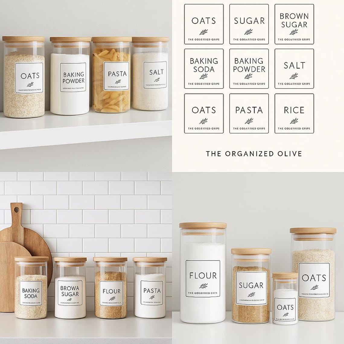 Printable Pantry Labels | Minimalist Kitchen Organization Stickers ...