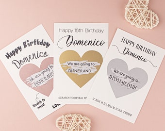 Cartes à gratter surprise personnalisables, carte à révéler personnalisée, carte à message secret, cartes à gratter d'anniversaire