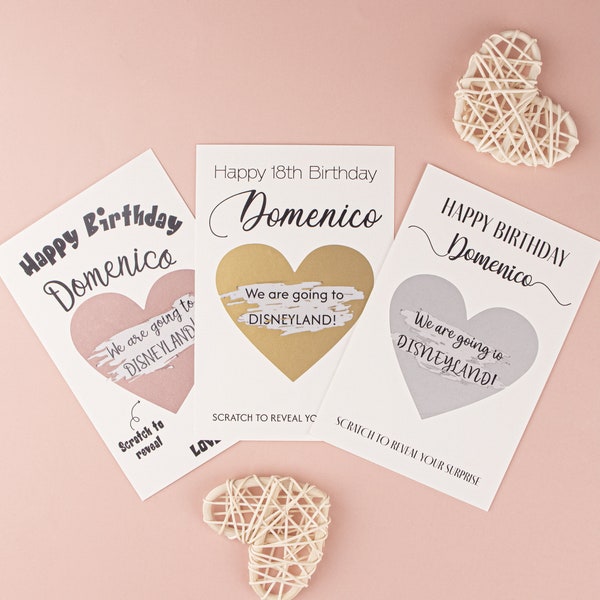 Customizable Surprise Scratch Cards, Personalised Reveal Card, Secret Message Card, Birthday Scratch Cards