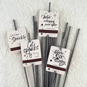 Let Love Sparkle Gepersonaliseerde SPARKLER TAGS voor bruiloften Verjaardagen Jubilea Verlovingsfeesten afbeelding 10