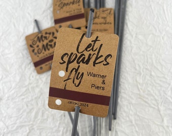 Let Love Sparkle - Gepersonaliseerde SPARKLER TAGS voor bruiloften | Verjaardagen | Jubilea | Verlovingsfeesten